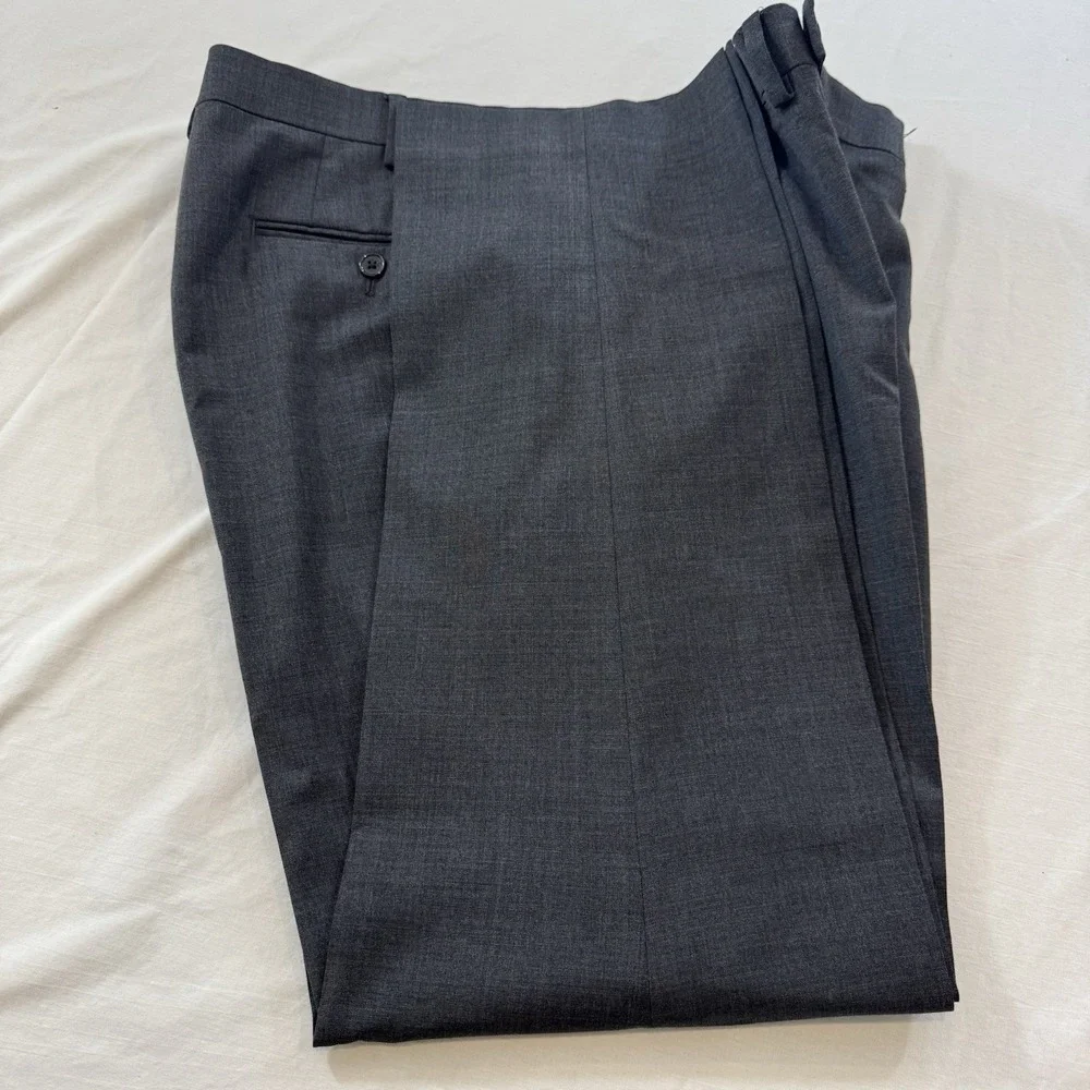 Polo Ralph Lauren Mens Flat front Wool Blend dark Gray 40 x 30